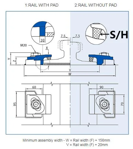 Sinchold 9120/15/38 Flexible Self-Locking Forged Steel Welded Crane Rail Clips